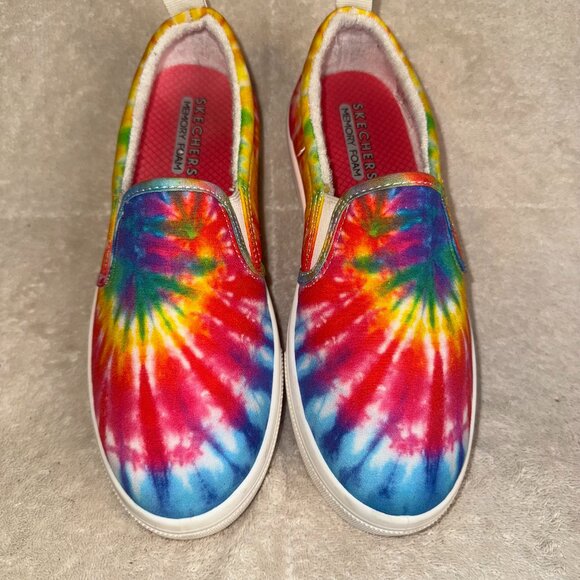 Skechers Memory Foam Tie Dye Slip On Shoes Women’s Size 6.5 Rainbow Multicolor - Picture 1 of 7